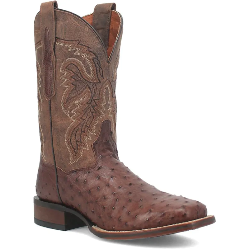 Dan Post Mens Alamosa Brown Genuine Ostrich 11 Square Toe Cowboy Certified Boot sold by Alberto Nardoni