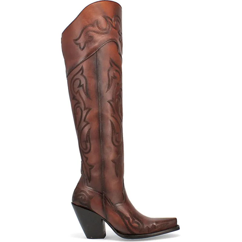 Dan Post Women’s Seductress Chestnut 20 Snip Toe Zipper Boot sold by Alberto Nardoni