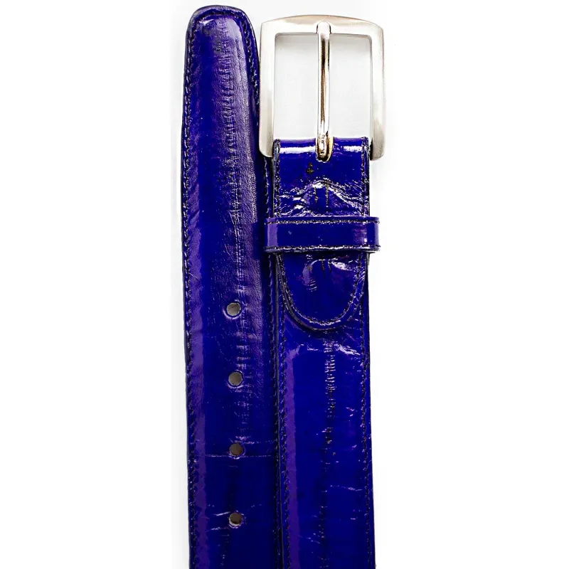 Mens Belvedere Eel Skin Belt in Royal sold by Alberto Nardoni