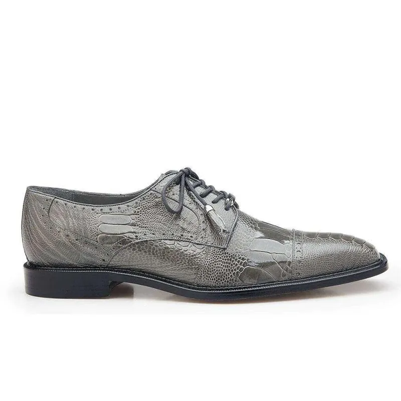 Belvedere Batta Men's Gray Genuine Ostrich Cap Toe Oxfords sold by Alberto Nardoni