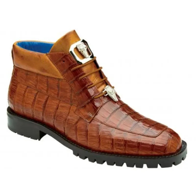 Belvedere Gallardo Antique Sport Genuine Crocodile Tractor Sole Ankle Boots sold by Alberto Nardoni