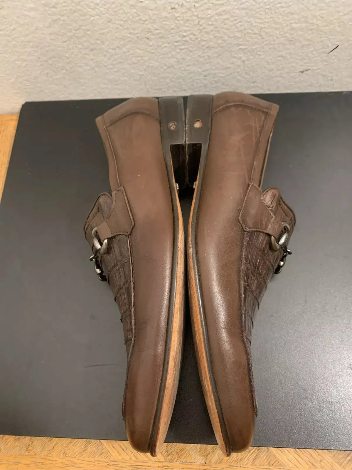 Men’s Regal Brown Slip-On Shoes – Genuine Crocodile & Calfskin Leather sold by Alberto Nardoni product image thumbnail 4