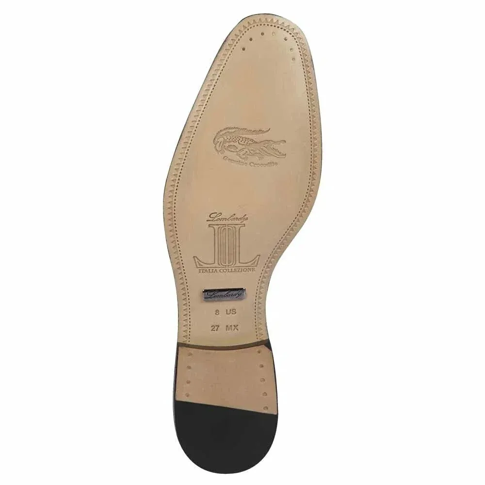 Mens Brown Genuine Crocodile and Calfskin Leather Slip-On Dress Shoes sold by Alberto Nardoni product image thumbnail 2