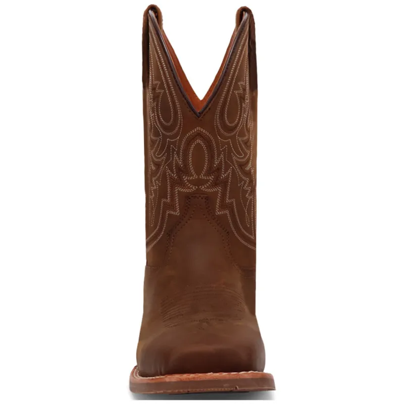 Dan Post Men's Brigston Brown Leather Broad Square Toe Western Boots sold by Alberto Nardoni