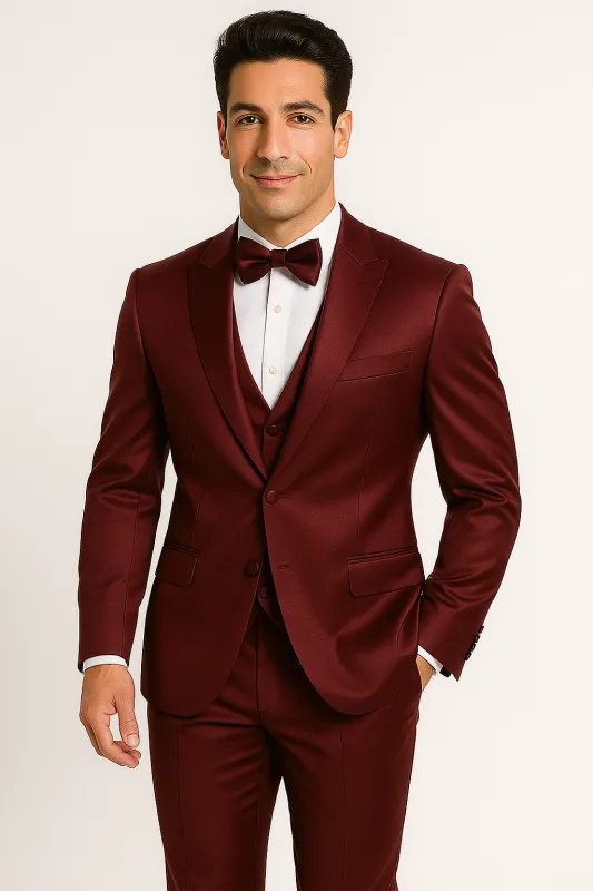 Burgundy Majesty Tuxedo Set – Formal 4-Piece sold by Alberto Nardoni