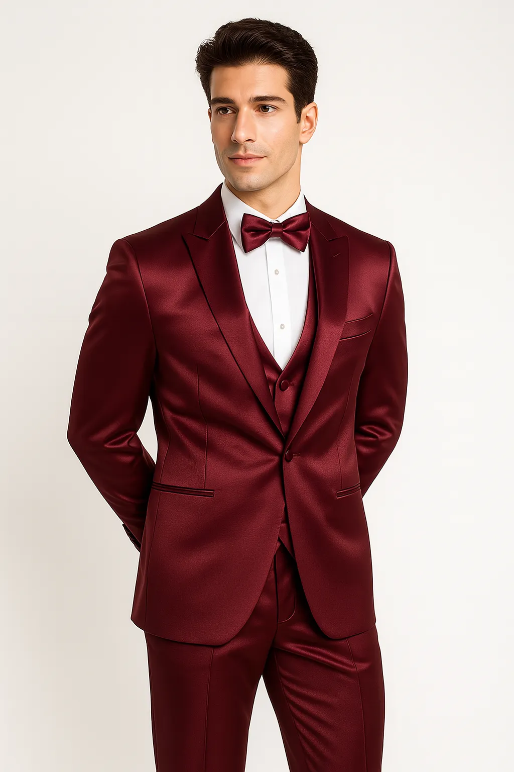 Burgundy Majesty Tuxedo Set – Formal 4-Piece sold by Alberto Nardoni product image thumbnail 4