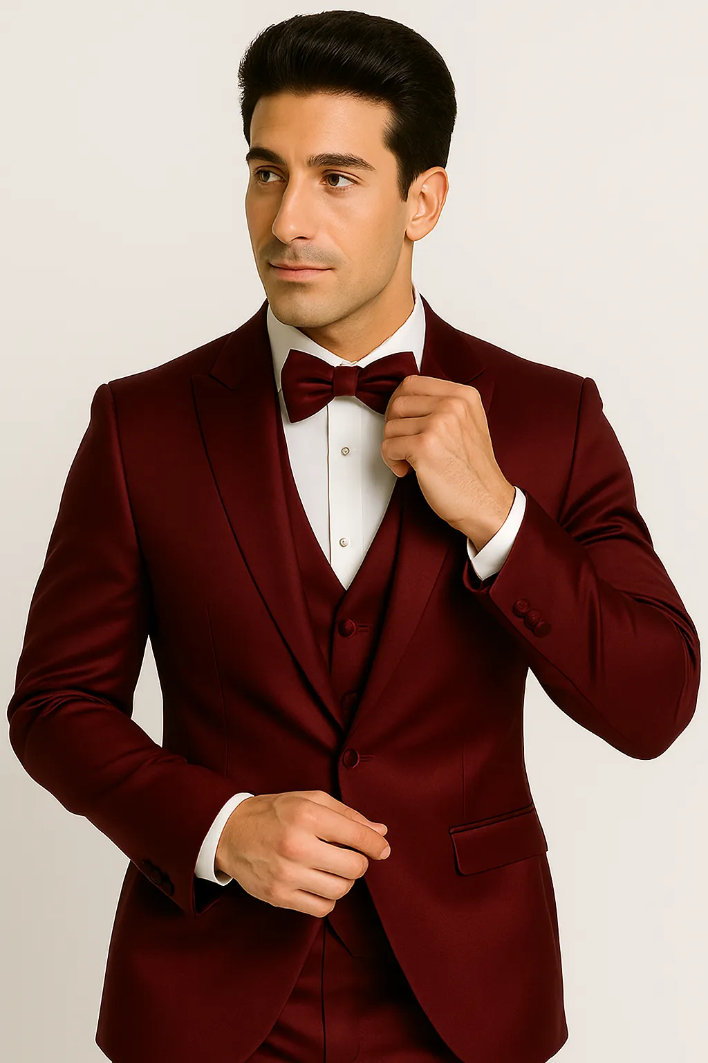 Burgundy Majesty Tuxedo Set – Formal 4-Piece sold by Alberto Nardoni product image thumbnail 5