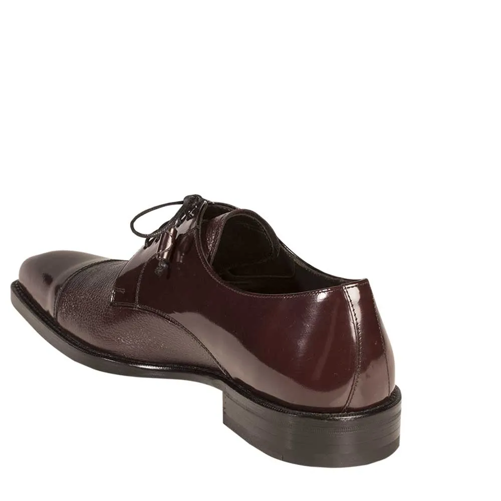 Mezlan Soka Men’s Cap Toe Oxford – Burgundy Deerskin Leather Dress Shoe, Handmade in Spain sold by Alberto Nardoni product image thumbnail 5
