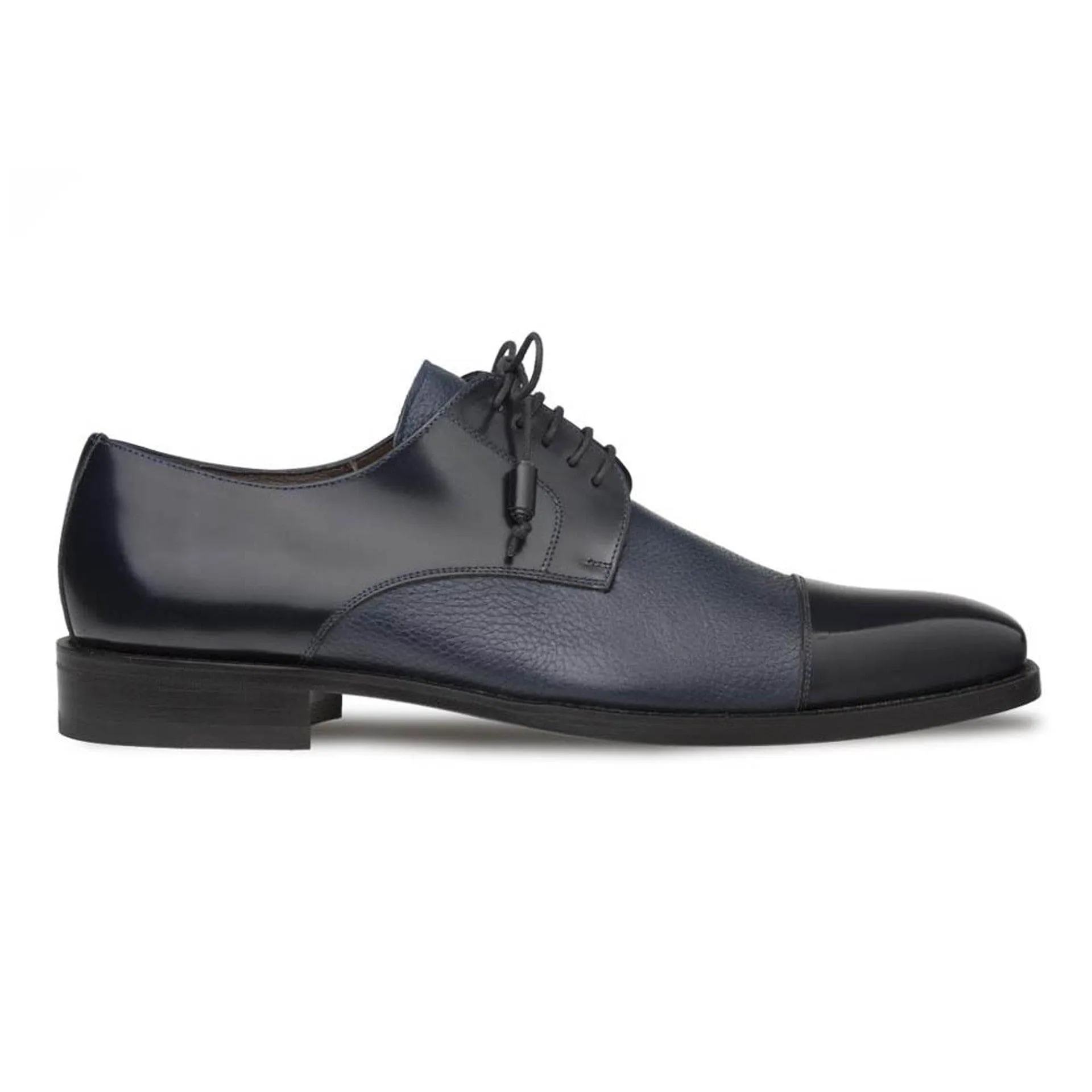 Mezlan Soka Men’s Lace-Up – Navy Blue Deerskin & Calfskin Leather Dress Shoe, Handmade in Spain sold by Alberto Nardoni product image thumbnail 3