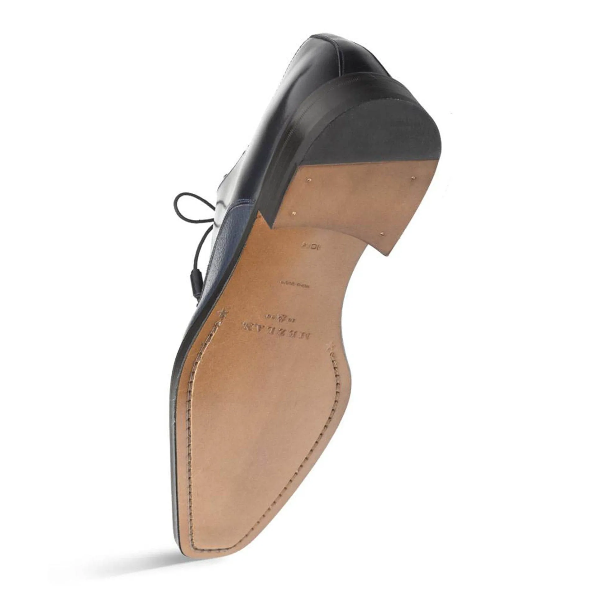 Mezlan Soka Men’s Lace-Up – Navy Blue Deerskin & Calfskin Leather Dress Shoe, Handmade in Spain sold by Alberto Nardoni product image thumbnail 2