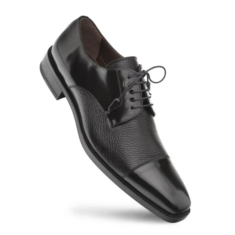 Mezlan Soka Men’s Oxford – Black Genuine Deerskin Leather Dress Shoe, Handmade in Spain sold by Alberto Nardoni