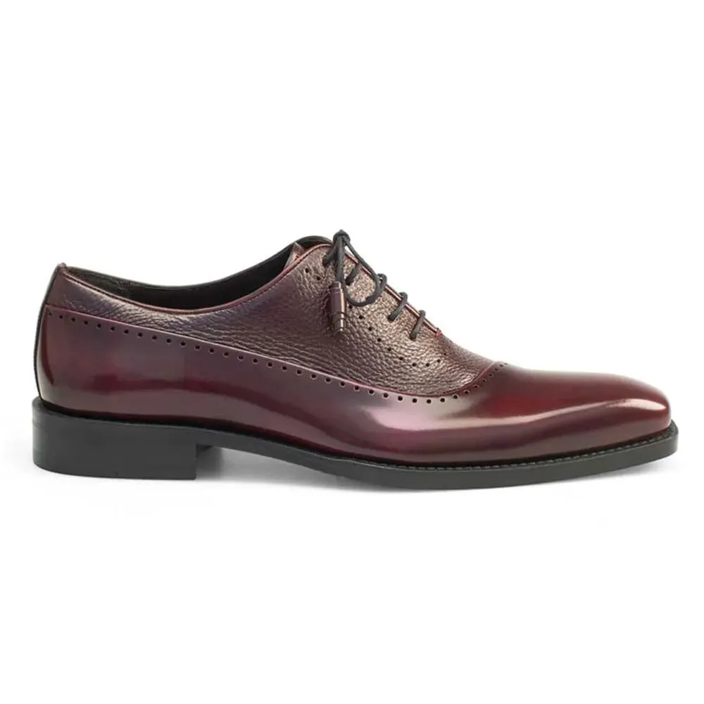 Mezlan Postdam Men’s Oxford – Burgundy Calfskin Leather Dress Shoes, Handmade in Spain sold by Alberto Nardoni product image thumbnail 3