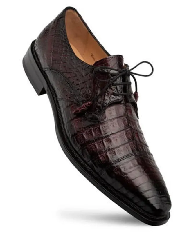 Mezlan Mens Shoes Gator Burgundy Derby Captoe Shoes Giovane sold by Alberto Nardoni