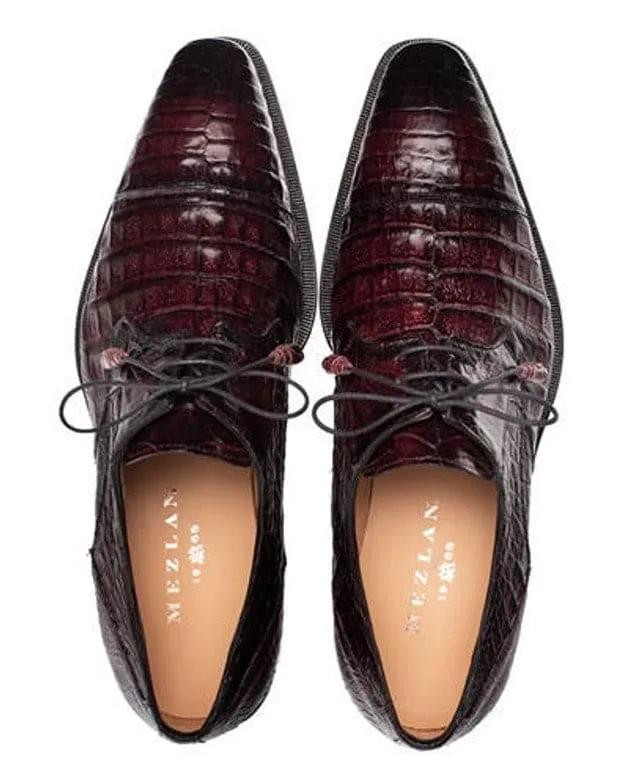 Mezlan Mens Shoes Gator Burgundy Derby Captoe Shoes Giovane sold by Alberto Nardoni product image thumbnail 2