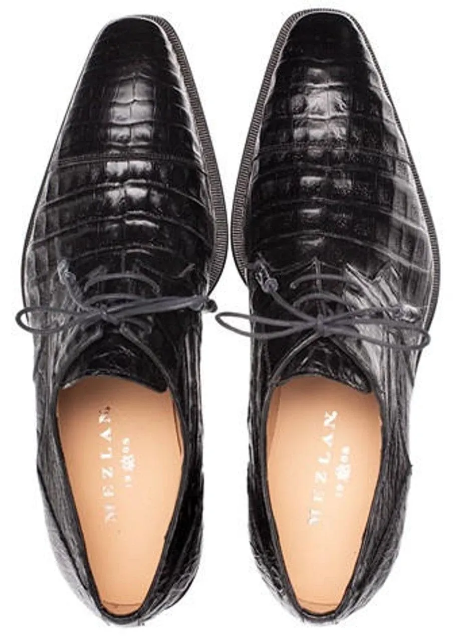Mezlan Mens Shoes Crocodile Black Derby Captoe Shoes Giovane sold by Alberto Nardoni product image thumbnail 2