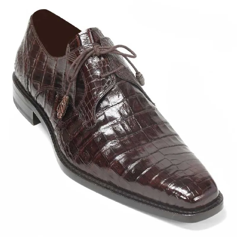 Mezlan Anderson Men's Crocodile Oxford – Brown | Luxury Exotic Leather Dress Shoe sold by Alberto Nardoni