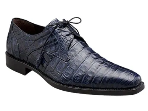 Mezlan Anderson Men's Exotic Crocodile Oxford – Blue | Plain Toe Dress Shoe sold by Alberto Nardoni product image thumbnail 4