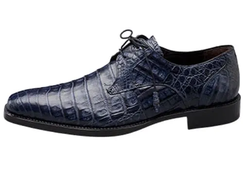 Mezlan Anderson Men's Exotic Crocodile Oxford – Blue | Plain Toe Dress Shoe sold by Alberto Nardoni product image thumbnail 2