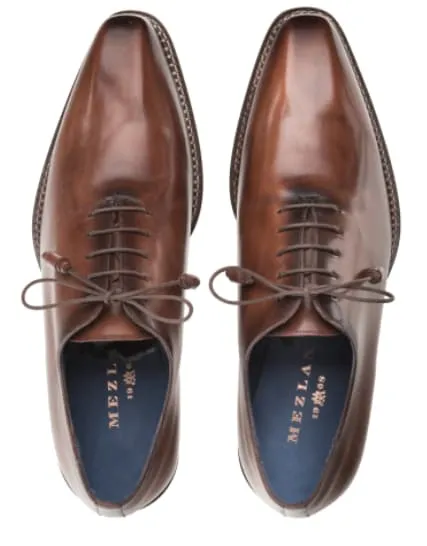 Enterprise Brown Calfskin Balmoral by Mezlan – Classic Leather Dress Shoe Made in Spain sold by Alberto Nardoni product image thumbnail 4