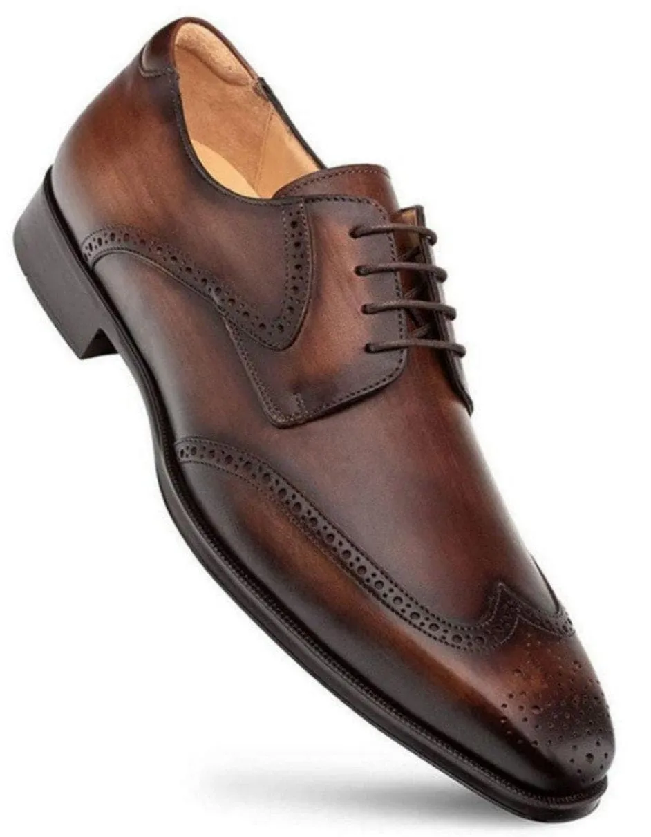 Mezlan Men’s Brown Wingtip Oxford – Italian-Inspired Classic Dress Shoe sold by Alberto Nardoni