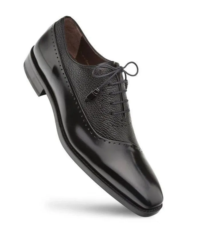 Mezlan Mens Shoes Black Leather Oxford Postdam sold by Alberto Nardoni