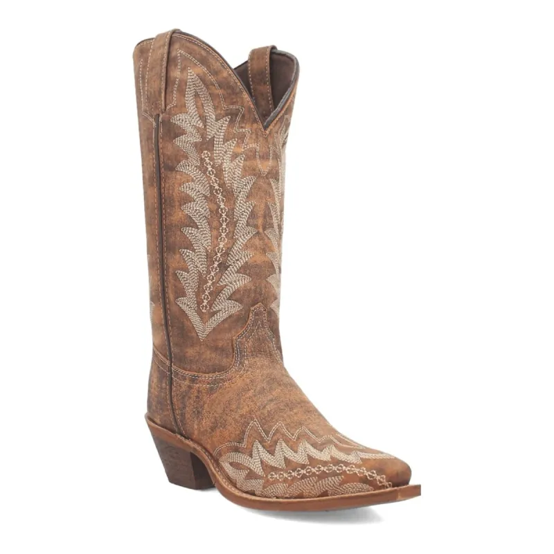 Laredo Women's Emmylee Snip Toe Leather Boots - Tan 52189 made by Laredo