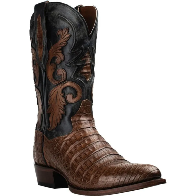 Dan Post Men's Kershaw Full Quill Ostrich Square Toe Boots - Saddle sold by Alberto Nardoni