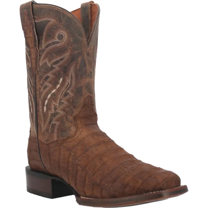 Dan Post Men's Bayou Genuine Caiman Belly Square Toe Boots - Brass sold by Alberto Nardoni