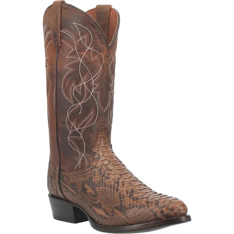 Dan Post Men's Manning Python Snakeskin Round Toe Boots - Bay Apache sold by Alberto Nardoni
