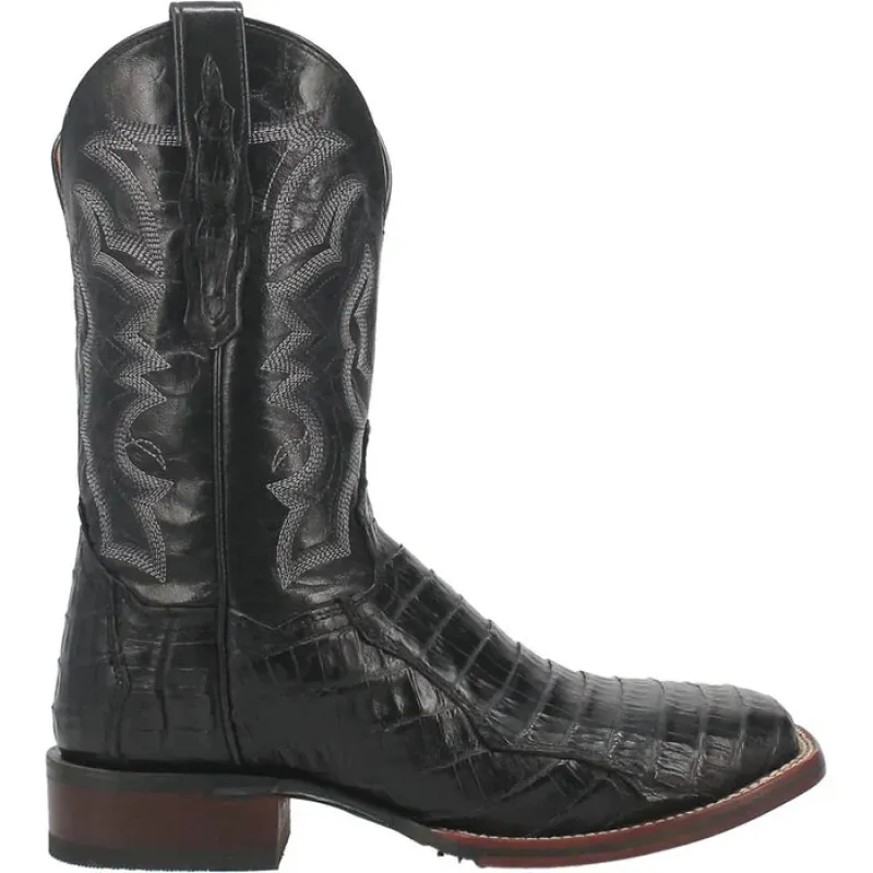 Dan Post Men's Kingsly Genuine Caiman Belly Square Toe Boots - Black sold by Alberto Nardoni