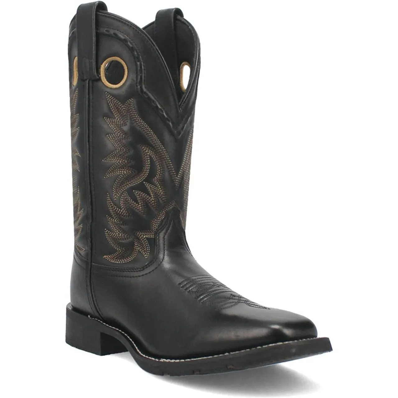 Laredo Kane Black Leather Broad Square Toe Boots for Men sold by Alberto Nardoni product image thumbnail 2