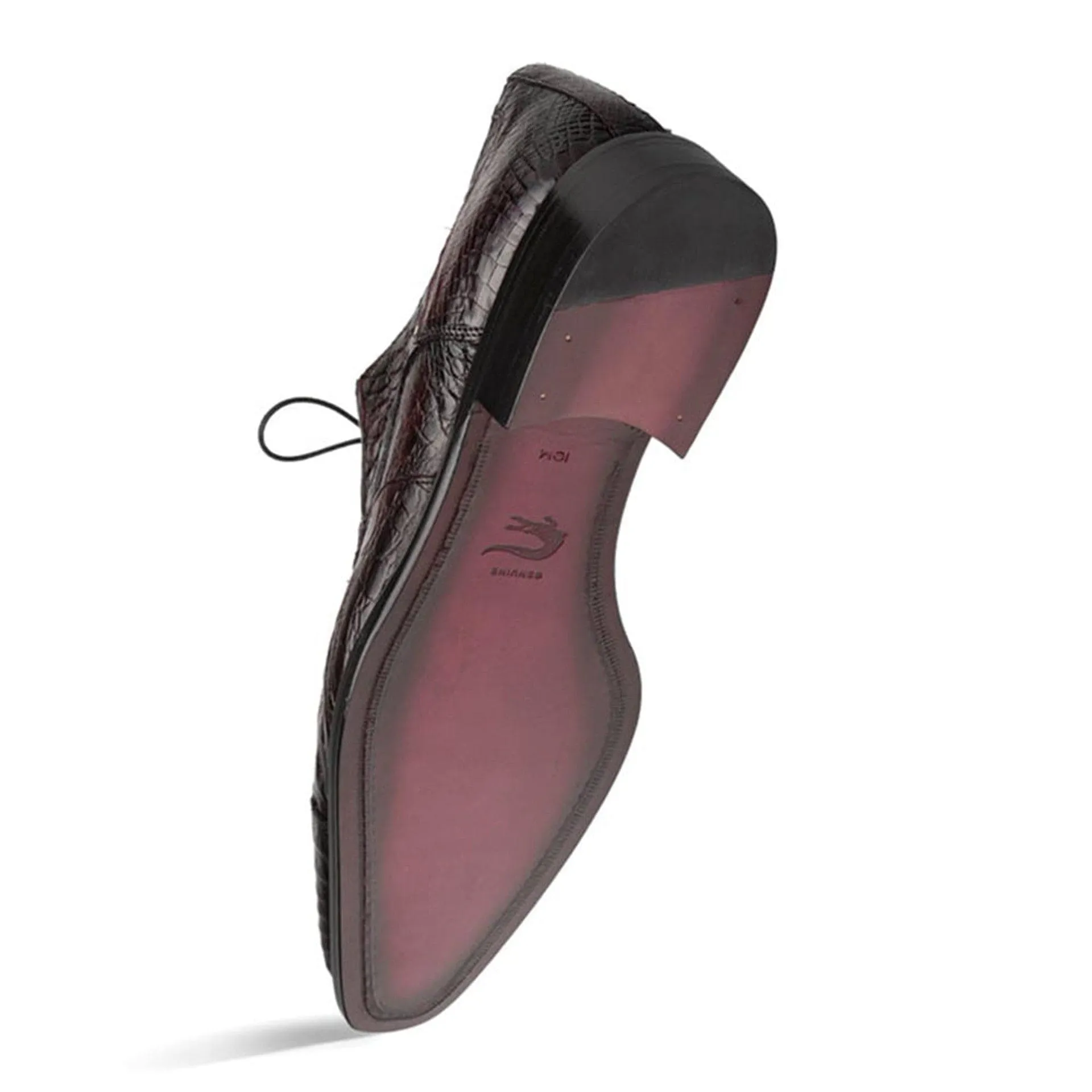 Men’s Giovane Fuscus Burgundy Crocodile Cap Toe Derby Shoes by Mezlan – Exotic Luxury Made in Spain sold by Alberto Nardoni product image thumbnail 2