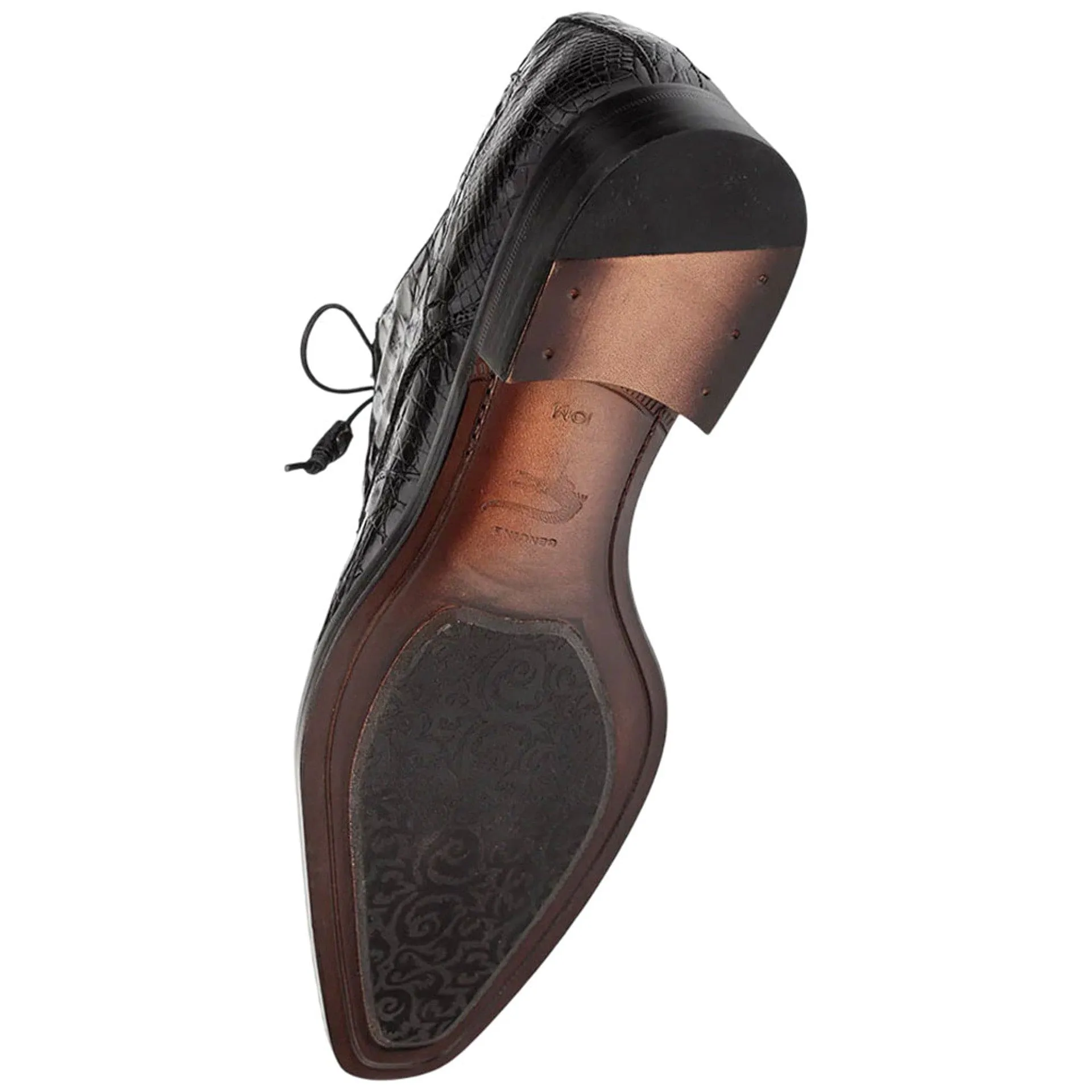 Men’s Cratos Black Crocodile Derby Shoes by Mezlan – Genuine Exotic Leather Dress Shoes Made in Spain sold by Alberto Nardoni product image thumbnail 2