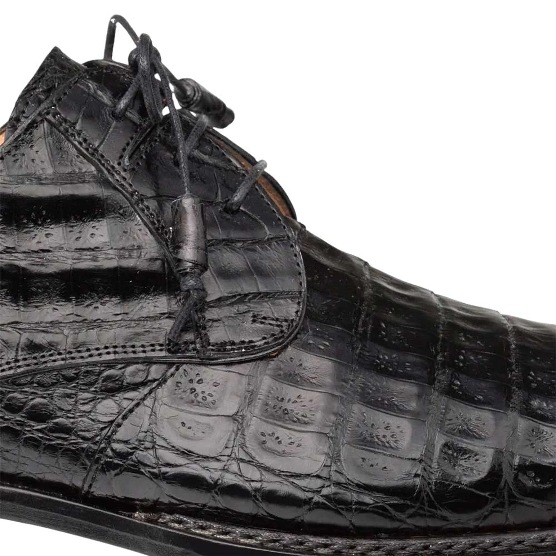 Men’s Cratos Black Crocodile Derby Shoes by Mezlan – Genuine Exotic Leather Dress Shoes Made in Spain sold by Alberto Nardoni product image thumbnail 4