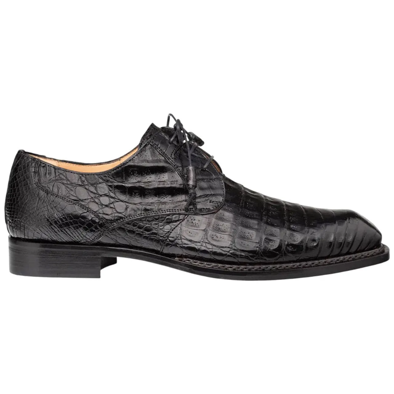 Men’s Cratos Black Crocodile Derby Shoes by Mezlan – Genuine Exotic Leather Dress Shoes Made in Spain sold by Alberto Nardoni product image thumbnail 5