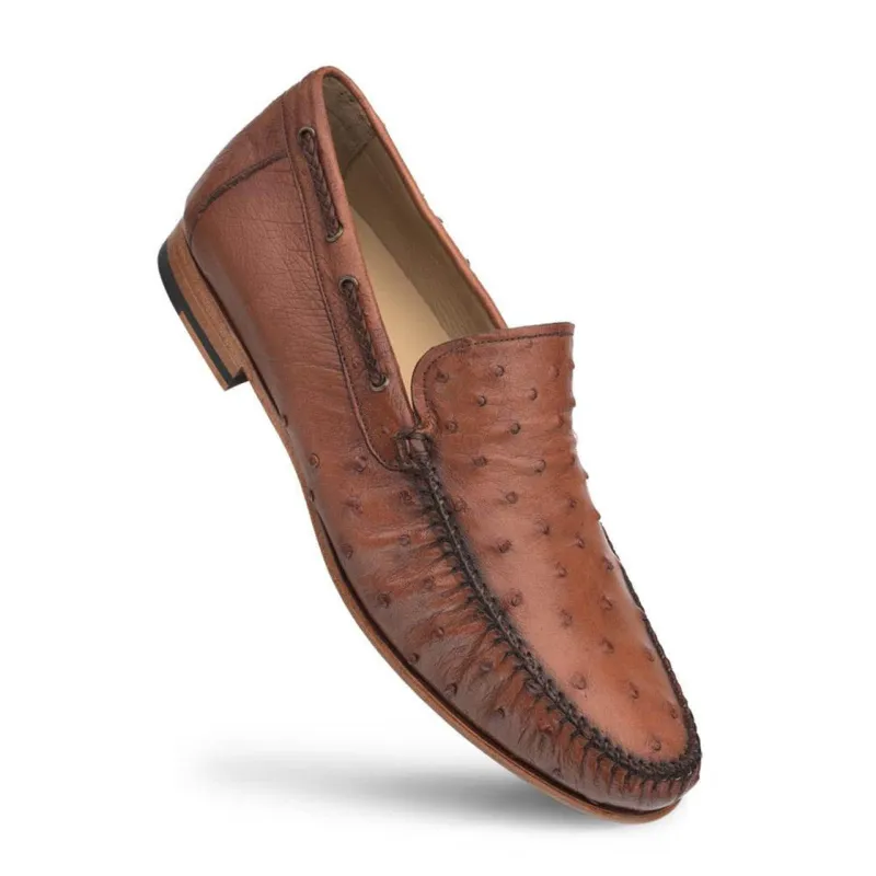 Brandy Genuine Ostrich Dress Moccasin Slip-On Shoes for Men by Mezlan – Made in Spain sold by Alberto Nardoni