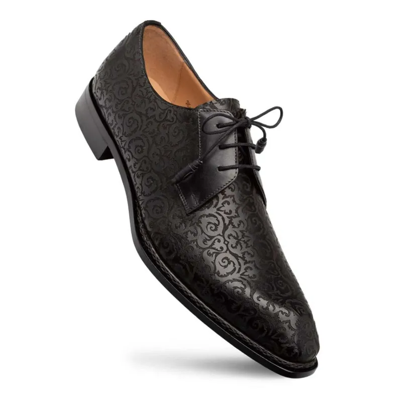 Lontani Black/Burgundy Two-Tone Patina Brogue Derby Shoes by Mezlan – Handcrafted in Spain sold by Alberto Nardoni