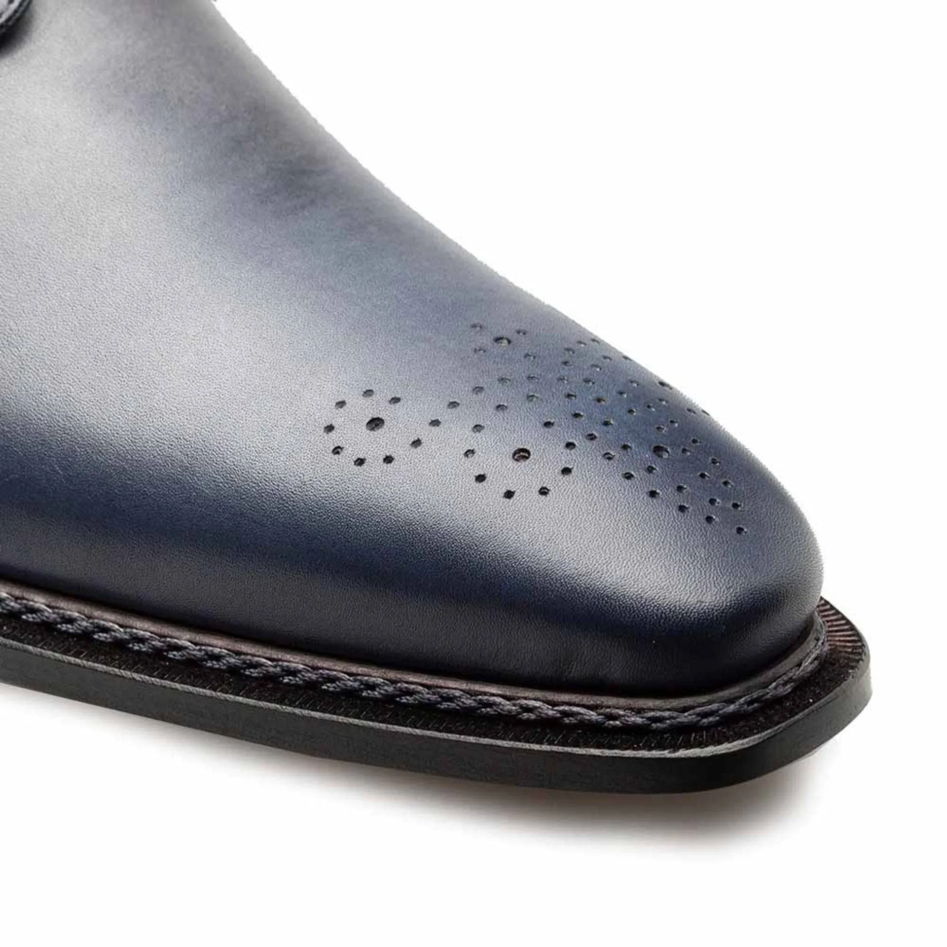 Principe Grey/Rust Patina Calfskin Derby Shoes by Mezlan – Handcrafted in Spain sold by Alberto Nardoni product image thumbnail 3
