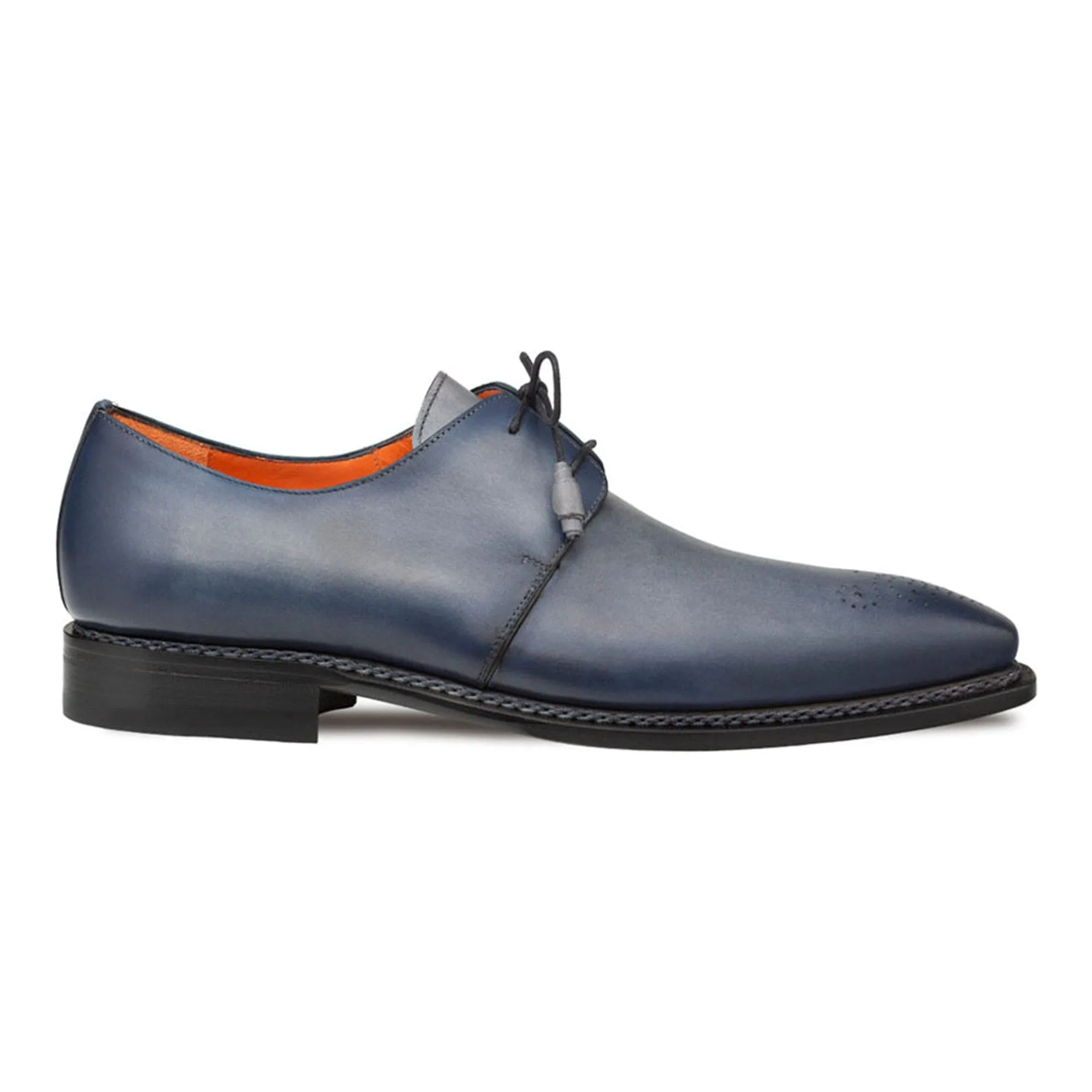 Principe Grey/Rust Patina Calfskin Derby Shoes by Mezlan – Handcrafted in Spain sold by Alberto Nardoni product image thumbnail 5