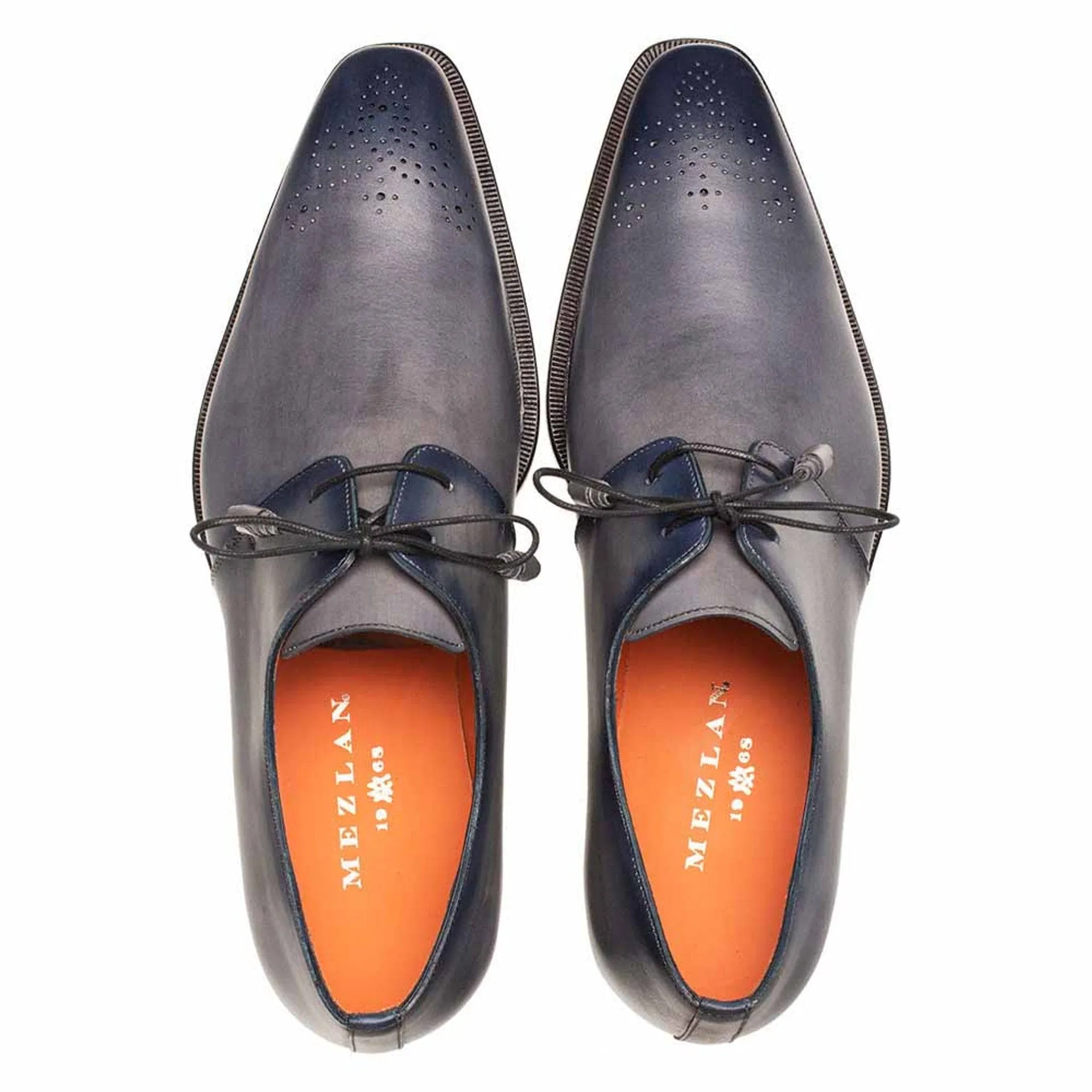 Principe Grey/Rust Patina Calfskin Derby Shoes by Mezlan – Handcrafted in Spain sold by Alberto Nardoni product image thumbnail 2