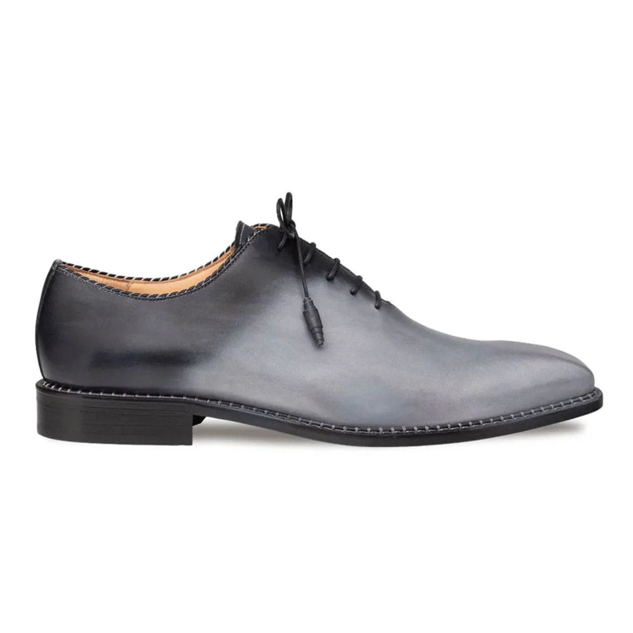 Barbaro Grey/Black Two-Tone Calfskin Whole-Cut Oxford Shoes by Mezlan – Handcrafted in Spain sold by Alberto Nardoni product image thumbnail 5