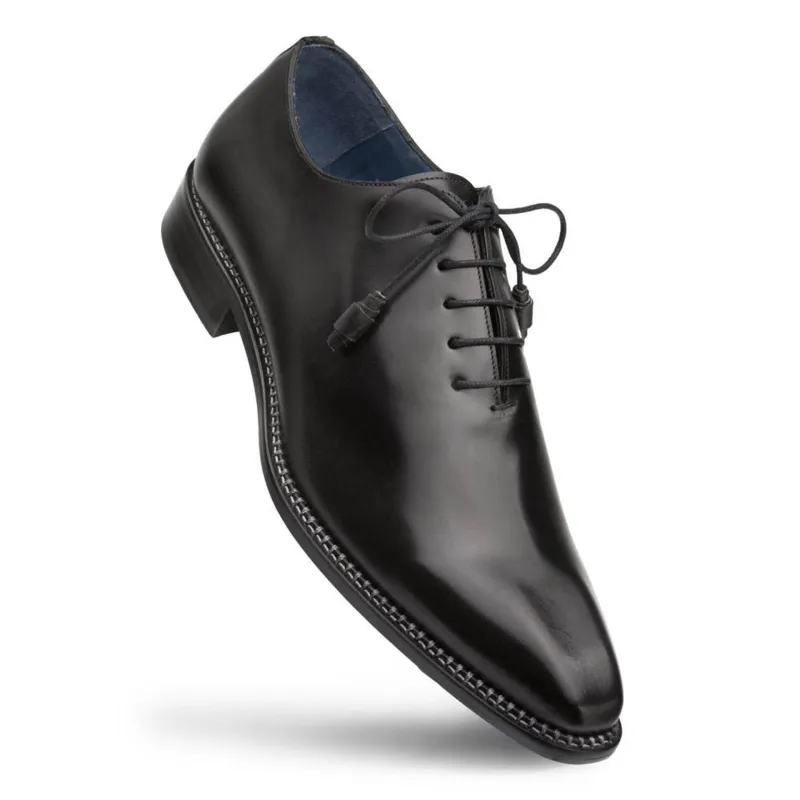 Enterprise Black Calfskin Plain Toe Dress Shoes by Mezlan – Handcrafted in Spain sold by Alberto Nardoni