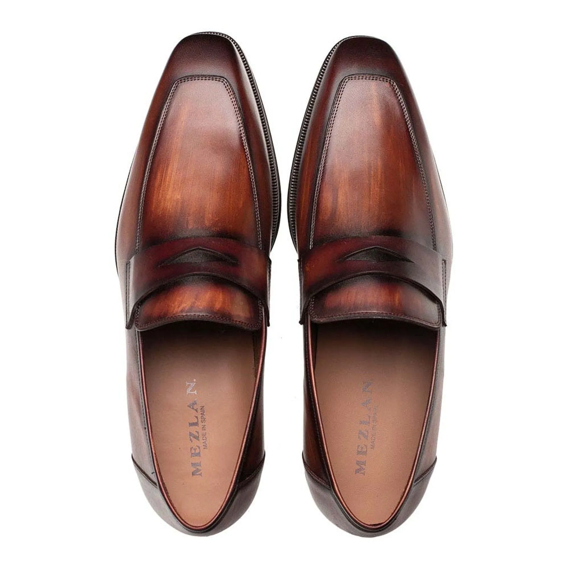 Men’s Mezlan Avenue Cognac Penny Loafer – Rust-Toned Leather with Rubber Sole, Made in Spain sold by Alberto Nardoni product image thumbnail 3