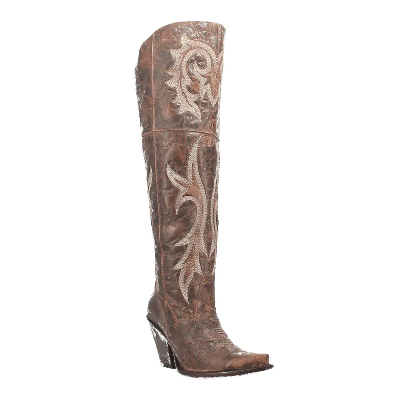Dan Post Women's Jilted Snip Toe Leather Tall Boots - Brown made by Alberto Nardoni