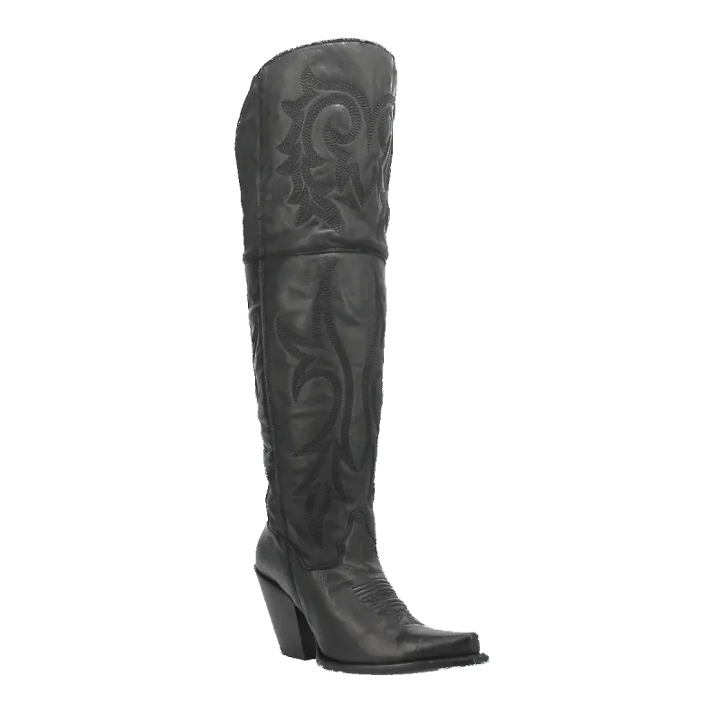 Dan Post Women's Jilted Snip Toe Leather Tall Boots - Black sold by Alberto Nardoni