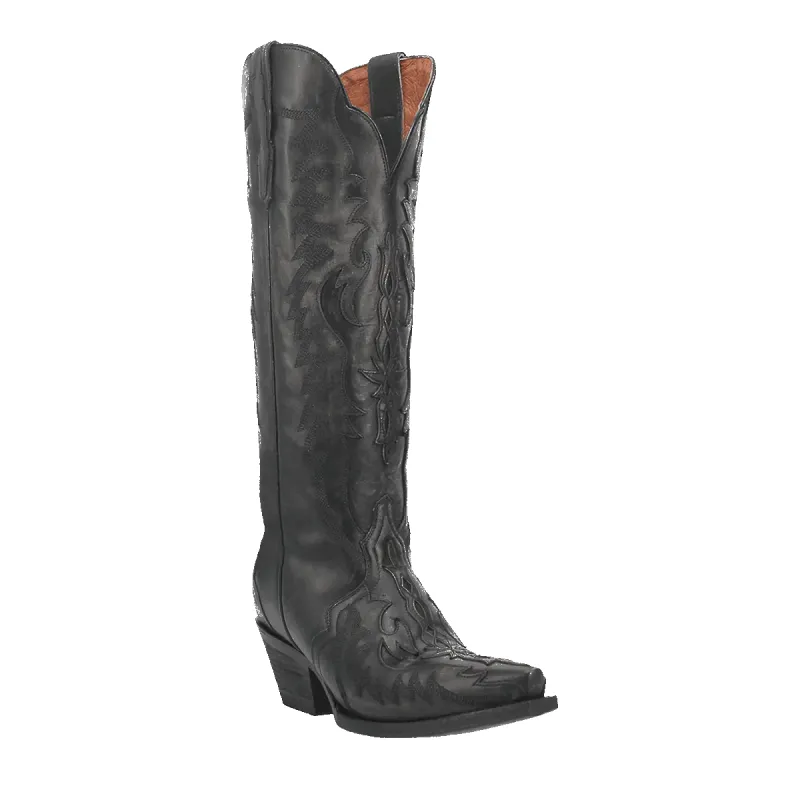 Dan Post Women's Hallie Snip Toe Leather Tall Boots - Black sold by Alberto Nardoni
