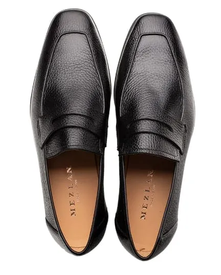 Men's Black Deerskin Penny Loafers by Mezlan – Ultra-Soft Luxury Slip-Ons, Made in Spain sold by Alberto Nardoni product image thumbnail 3