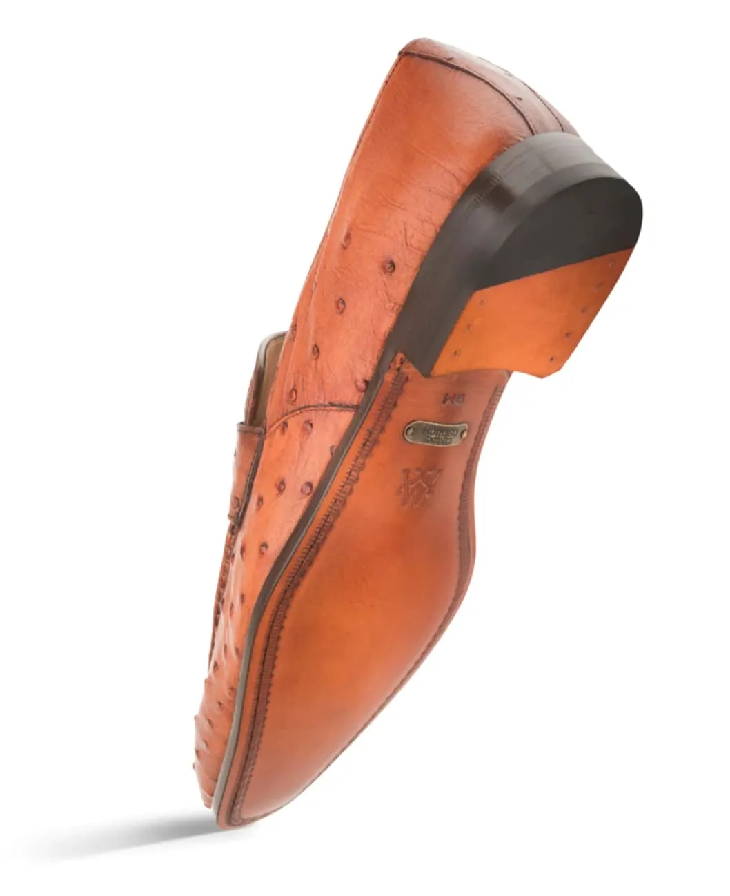 Lisbon Brandy Ostrich Slip-On by Mezlan – Genuine Exotic Penny Loafer, Made in Spain sold by Alberto Nardoni product image thumbnail 4