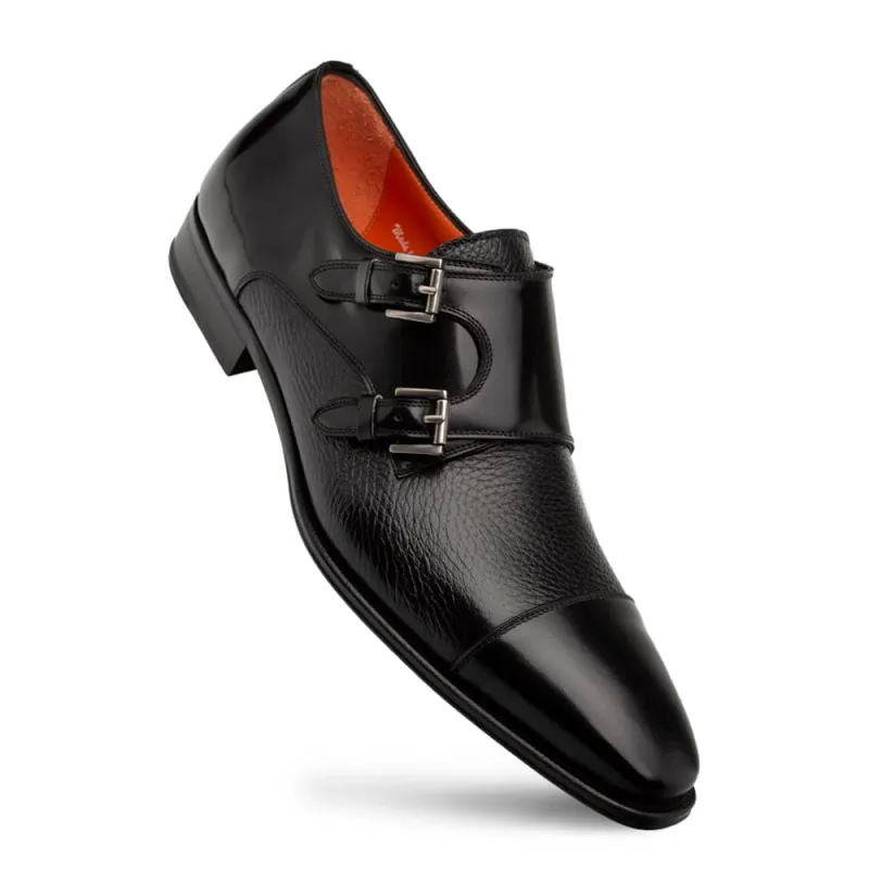 Cantera Black Double Monk Strap Dress Shoes by Mezlan – Made in Spain sold by Alberto Nardoni