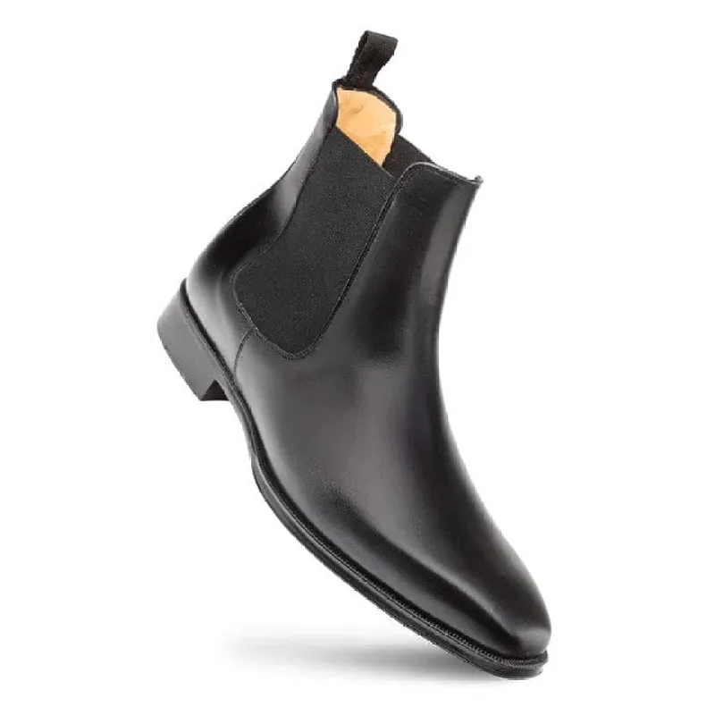 Men's Cervantes Black Chelsea Boots by Mezlan – Handcrafted Calfskin, Made in Spain sold by Alberto Nardoni